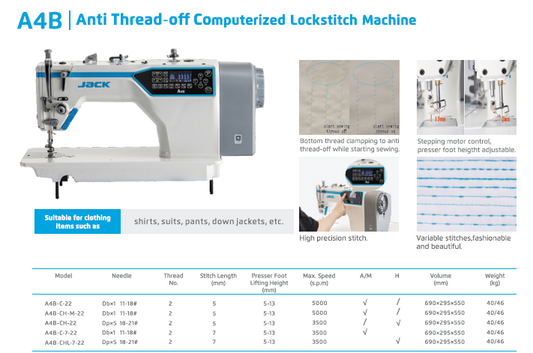 JACK A4B SEWING MACHINE